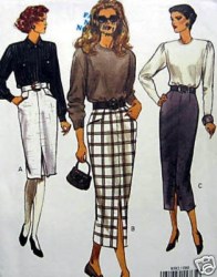 8582 VOGUE EASY TAPER SLIT / PLEAT/ BUTTON SKIRT LENGTHS PATTERN 8-12 UNCUT